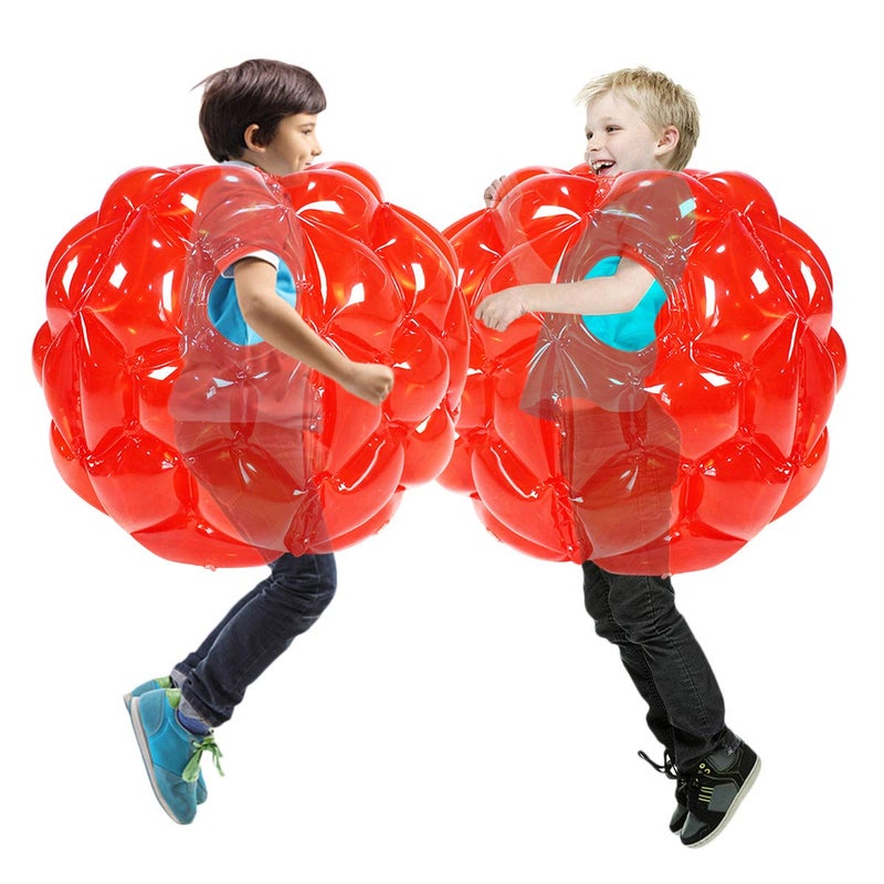 SUNSHINEMALL 2 Pack Inflatable Bumper Balls for Kids Giant Zorb Ball Sumo Balls Human Hamster Ball Bubble Balls for Adults Full Body Buddy Outdoor Toys for Kids(24" Red) - Image 4